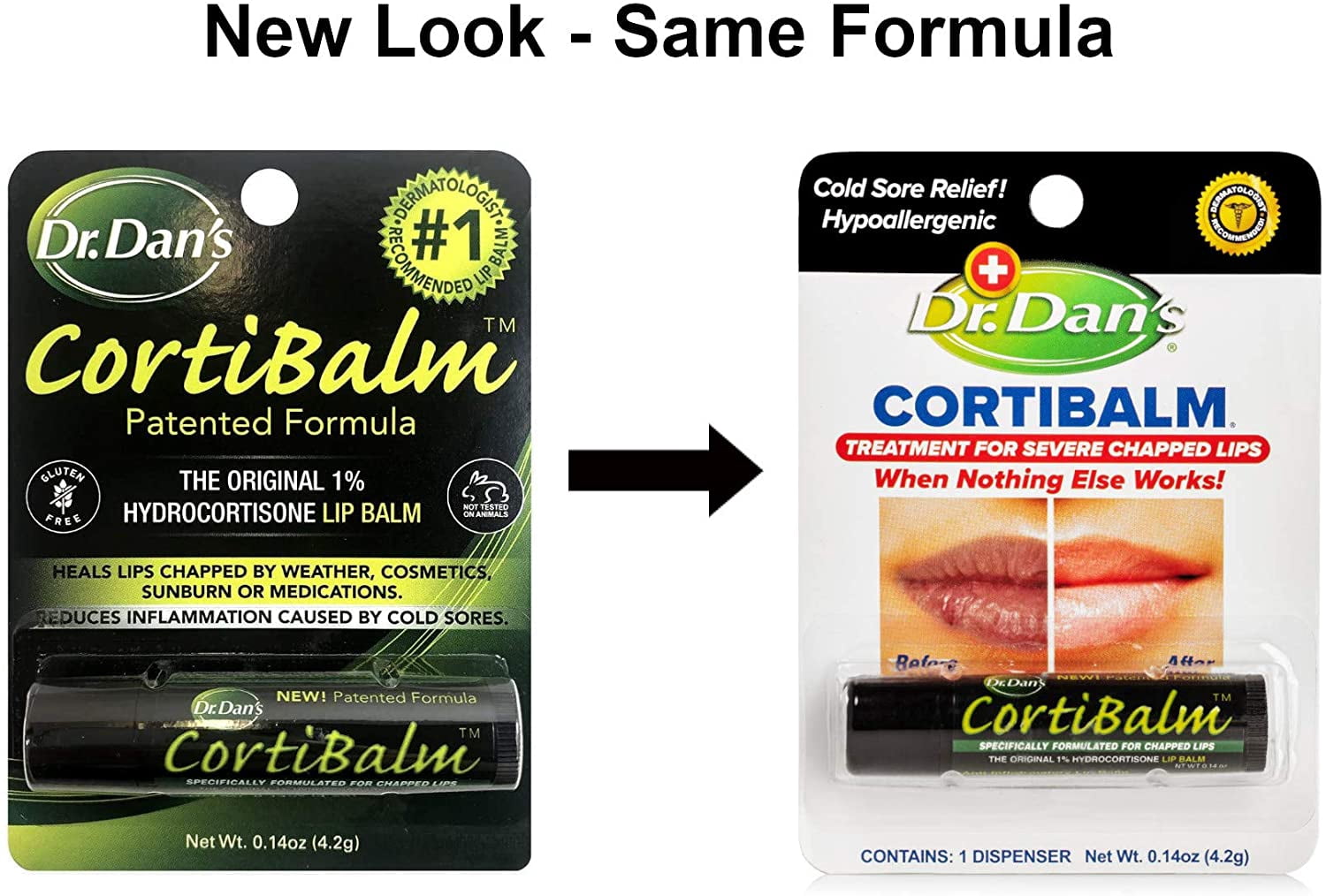 Dr. Dans CortiBalm Lip Balm Patented Formula 0.14 Ounces (3-Pack)
