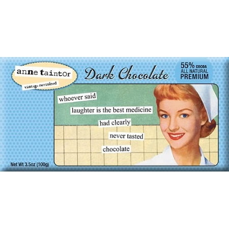 Bloomsberry Laughter Is Best Chocolate Bar 3.5 Ounce Dark Chocolate Bars, (Pack of