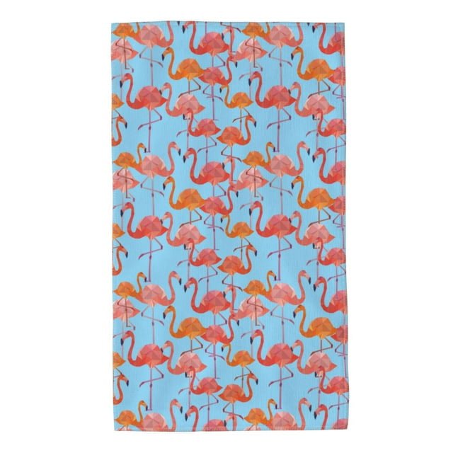 Fotbe Flamingo Toalla Premium con Patrón, Toalla de Microfibra de Secado Rápido, Ligera y Altamente Absorbente (27.5x16in), Ideal para Uso Diario