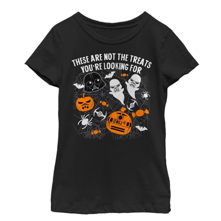 Girl s Star Wars Halloween Not the Treats Graphic Tee Black X Large