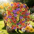 thumbnail image 6 of 4Pcs 20" Artificial Favorable Flowers with Ground Stakes, Spring Decoration with Spike, UV Resistant Faux, Fake Bushes Indoor Decor for Garden Porch & Patio, 6 of 18