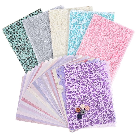 HONMEET 6Sets Multi Color Textured Scrapbook Paper for Junk Journal Background and Craft Material Use