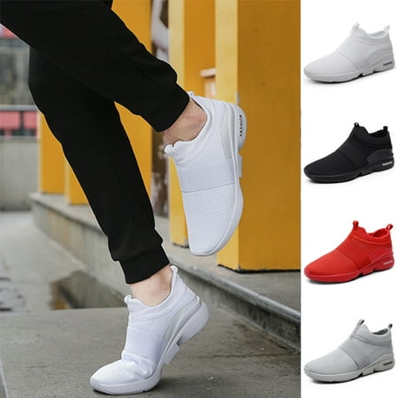 

Tenmix Men s Comfortable Casual Sneakers Jogging Breathable Slip On Walking Shoes Work Non-slip Sneaker White 10.5