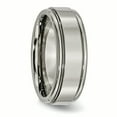 thumbnail image 4 of Titanium Grooved Edge 8mm Polished Band Ring 13.5 Size, 4 of 6