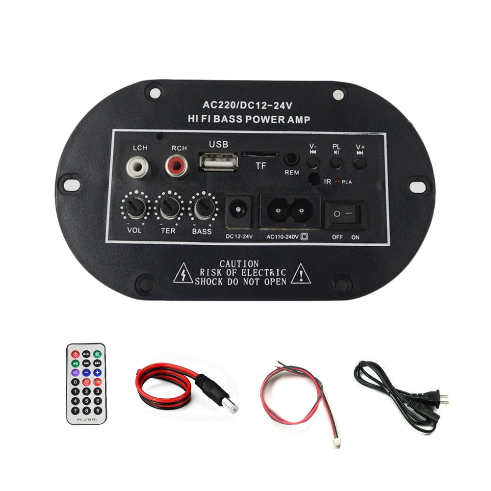 Bluetooth Car Subwoofer Hi-Fi Bass Power Amplifier Board TF USB 12V//24V//220V 30W