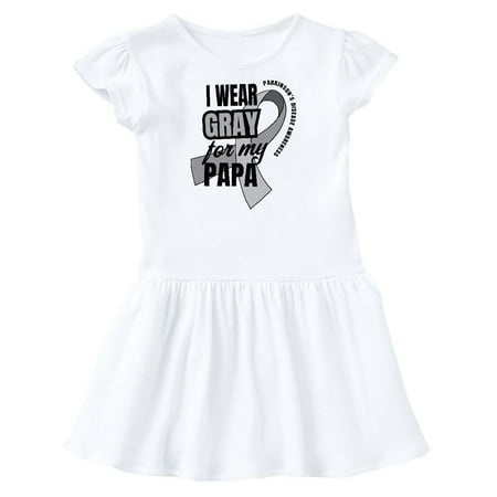

Inktastic I Wear Gray For My Papa Parkinsons Disease Awareness Gift Toddler Girl Dress