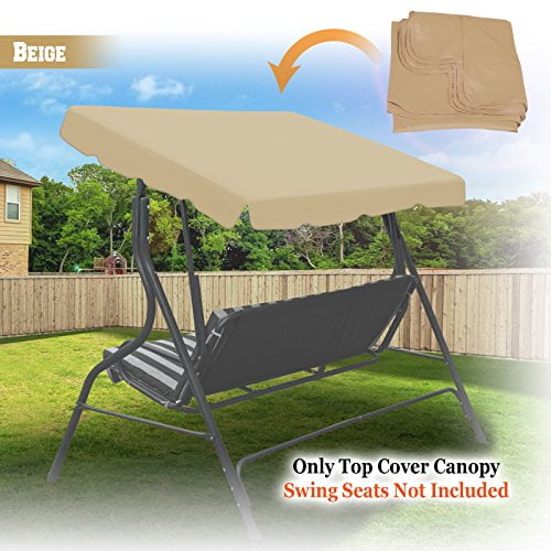 J&C Replacement Outdoor Swing Canopy Cover Set Waterproof 210D Porch Swing Covers for 2 or 3 Seat Patio Swing Cover with Top and Seat Blue, 56 x 47 x 7” /142 x 120 x 18 cm