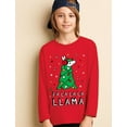 thumbnail image 2 of Tstars Boys Unisex Ugly Christmas with Llama, Long Sleeve T-Shirt, Big Boys, 2 of 4