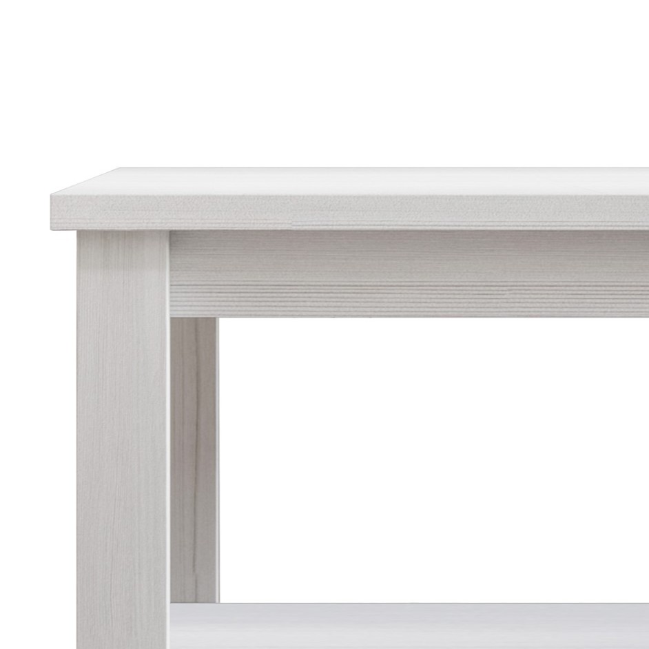 Home Design Herne Coffee Table with Rectangular Top and Spacious Lower Shelf, Modern Square Silhouette for Living Room Storage and Display, Easy Assembly, Gray