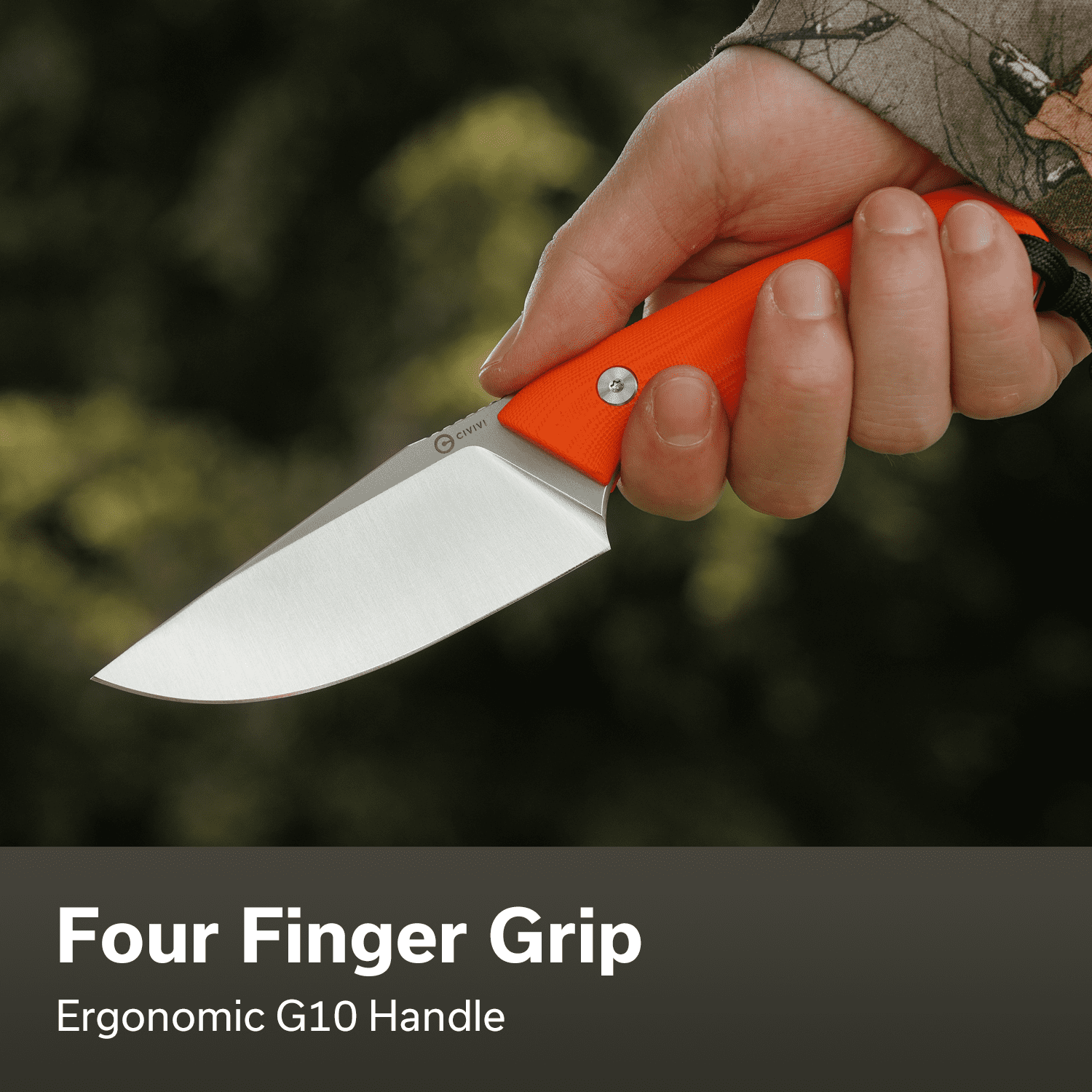 CIVIVI Knives Gander Fixed Blade Orange G10 & 14C28N Stainless Steel Knife C24058B-1