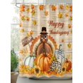 thumbnail image 2 of Fall Shower Curtain Turkey Shower Curtains for Bathroom Thanksgiving Decor, Waterproof Polyester Shower Curtain Set with Hooks, Extra Long 72" x 96" Pumpkin Harvest Maple Leaves Wood Grain, 2 of 6