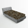 thumbnail image 2 of Ambesonne Leopard Print Fitted Sheet, Wild Big Cat Skin Art, Twin Size, Caramel Dark Brown and Beige, 2 of 5
