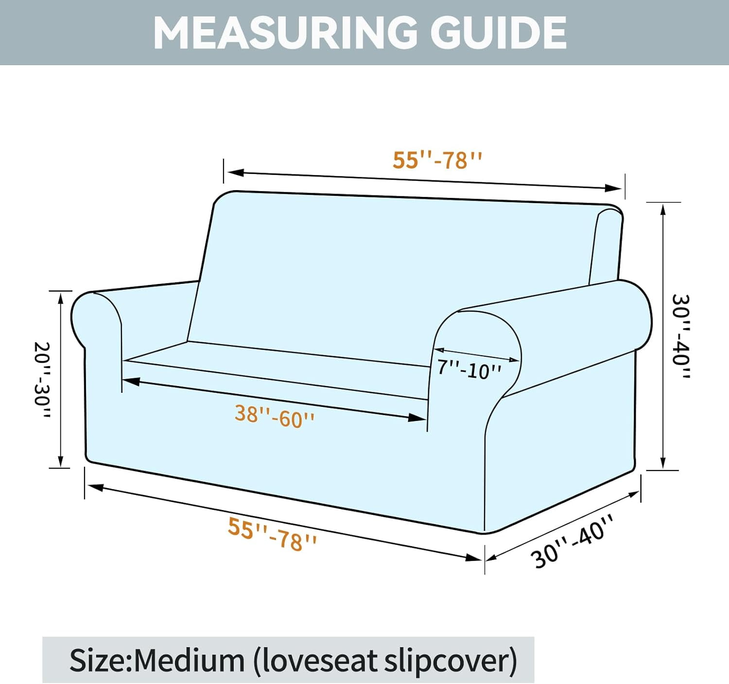 Nvzi Stretch Loveseat Sofa Slipcovers 1 Piece Couch Covers for Sofa Furniture Protector Full Sofa Covers with Elastic Bottom for Kids and Dog (Medium,White)