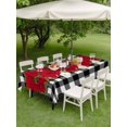 thumbnail image 3 of Outdoor Tablecloth with Umbrella Hole and Zipper, Valentine's Day Rectangle Table Cloth 60x102 Inch Waterproof Tablecloth, Red Roses Floral Leaves Buffalo Plaid Picnic Table Cover for Patio Camping, 3 of 7