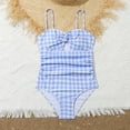 thumbnail image 6 of Fancifize Girl Plaid Swimsuit One Piece Strap Bikini Bathing Suit Summer Beach Wear Little Girls Swimwear for 6-12 Years, 6 of 6
