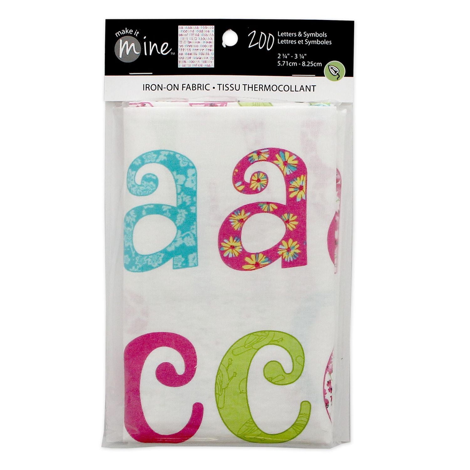Tissu thermocollant Make It Mine par Fabric Creations aux lettres minuscules de 2 1/4 po