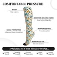 thumbnail image 3 of Lsque Dinosaurs and Tropical Leaves Pattern Sport Compression Socks for Men & Women 15-20 mmHg Knee High Nurse Pregnant Running Medical and Travel Athletic, 3 of 6