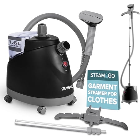 STEAM AND GO The Rival Clothes Steamer, Foldable Standing Garment Steamer for Clothes, Black