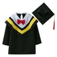 thumbnail image 1 of Hiiyo Robe de Collation des Grades Filles Garçons Robe de Bachelier avec Chapeau Ensemble 2 Pcs, 1 of 6