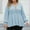 004 Sky Blue, variant on Women's Oversize V Neck Button Down Sweaters Casual Long Sleeve Pullover Tops Ruffle Swing Flowy Tunic Sweaters
