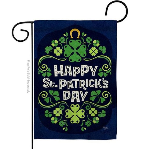 Breeze Decor G120017-BO 13 x 18.5 in. Lucky St Paricks Garden Flag for Springtime Patrick Double-Sided Decorative Vertical Flags & House Decoration Banner Yard Gift