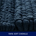 thumbnail image 5 of Subrtex Soft 1-piece Luxury Chenille Striped Bathroom Rug, Navy, 16" x 24", Small, 5 of 7