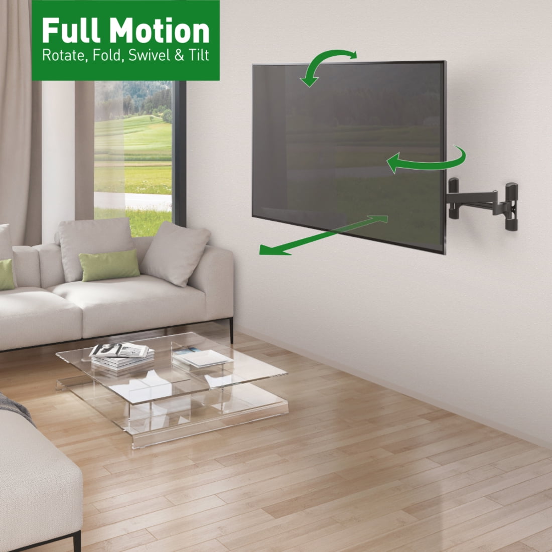 Barkan Mounts 13-90" Dual Arm Full Motion Articulating TV Wall Mount, Black