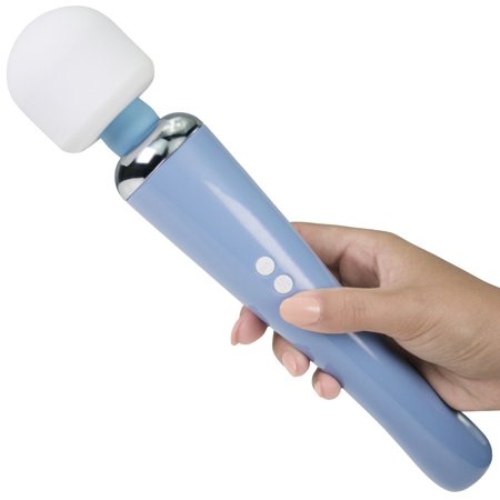 Pink B.O.B. Rechargeable Vibrating Body Wand Massager - Blue