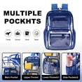 thumbnail image 3 of DAKIMOE Clear Backpack for School - 17 inch Large Heavy Duty Stadium Approved Clear Bookbag, See Through PVC Transparent Backpacks for Travel College Work, Blue, 3 of 8