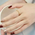 thumbnail image 4 of 1mm Zircon Band Women's Silver/Rose Gold Stainless Steel Thin Tail Ring Size 5-9, 4 of 8