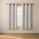 thumbnail image 1 of Cortinas Blackout 100% para Recámara y Sala – Cortinas Opacas Look Lino con Aislamiento Térmico y Reducción de Ruido – Paneles con Ojales – Cortinas Ventana 160 x 107 cm – 2 Paneles, Beige, 1 of 13