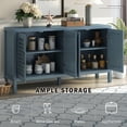 thumbnail image 5 of Mirrored Accent Cabinet, Atumon Buffet Cabinet with 4 Mirrored Doors, Mirrored Sideboard Buffet with Adjustable Shelves, Heavy Duty Wood Storage Cabinet for Kitchen Dining Room Living Room, Blue, 5 of 10