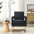 thumbnail image 7 of Fabric Accent Rocker Chair, Hollow Design Accent Living Room Lounge Arm Rocking Chair with Movable Backrest, Modern Single Sofa Chair for Living Room, Bedroom, Office, Black, 7 of 7