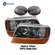 Headlight Lamp Fit 1999-2004 Jeep Grand Cherokee (Laredo, Sport Model) Pair Set