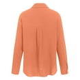 thumbnail image 6 of Godom Womens Cotton Linen Button Down Shirt 2025 Fall Winter Casual Long Sleeve Solid Color Shirts Loose Work Tops with Pockets, 6 of 7