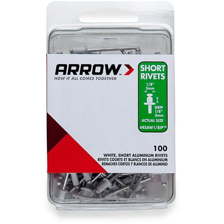

2PC Arrow Fastener RSAW1/8IP Wh Sh Aluminum Rivet / 1 CD