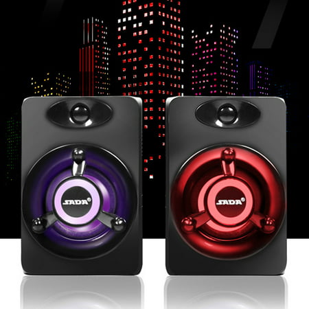 SADA Mini 2.0 Computer Speaker Colorful LED Light Heavy Bass Subwoofer USB2.0 Home Audio for Desktop PC / Laptop/