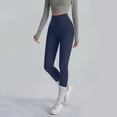 thumbnail image 3 of Paiwinds Women's Solid Color Pocket High Waist Tight Yoga Full Length Pants, Stretchy Nylon Spandex, Skinny Fit Leggings, Multiple Colors., 3 of 8