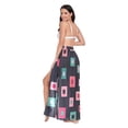 thumbnail image 3 of FORMRS Womens Long Sarong Beach Wrap Semi-Sheer Bikini Skirt Bathing Swimsuit Cover Up, Red Block Pattern, 3 of 7
