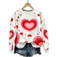 thumbnail image 4 of Uootdi Valentine's Day Sweatshirt for Women Crew Neck Love Heart Printed Graphic Sweatshirts Casual Holiday Long Sleeve Graphic Tee Tops Gift, 4 of 9