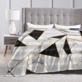 UltraSoft Micro Fleece Blanket,Abstract Geometric Black And White