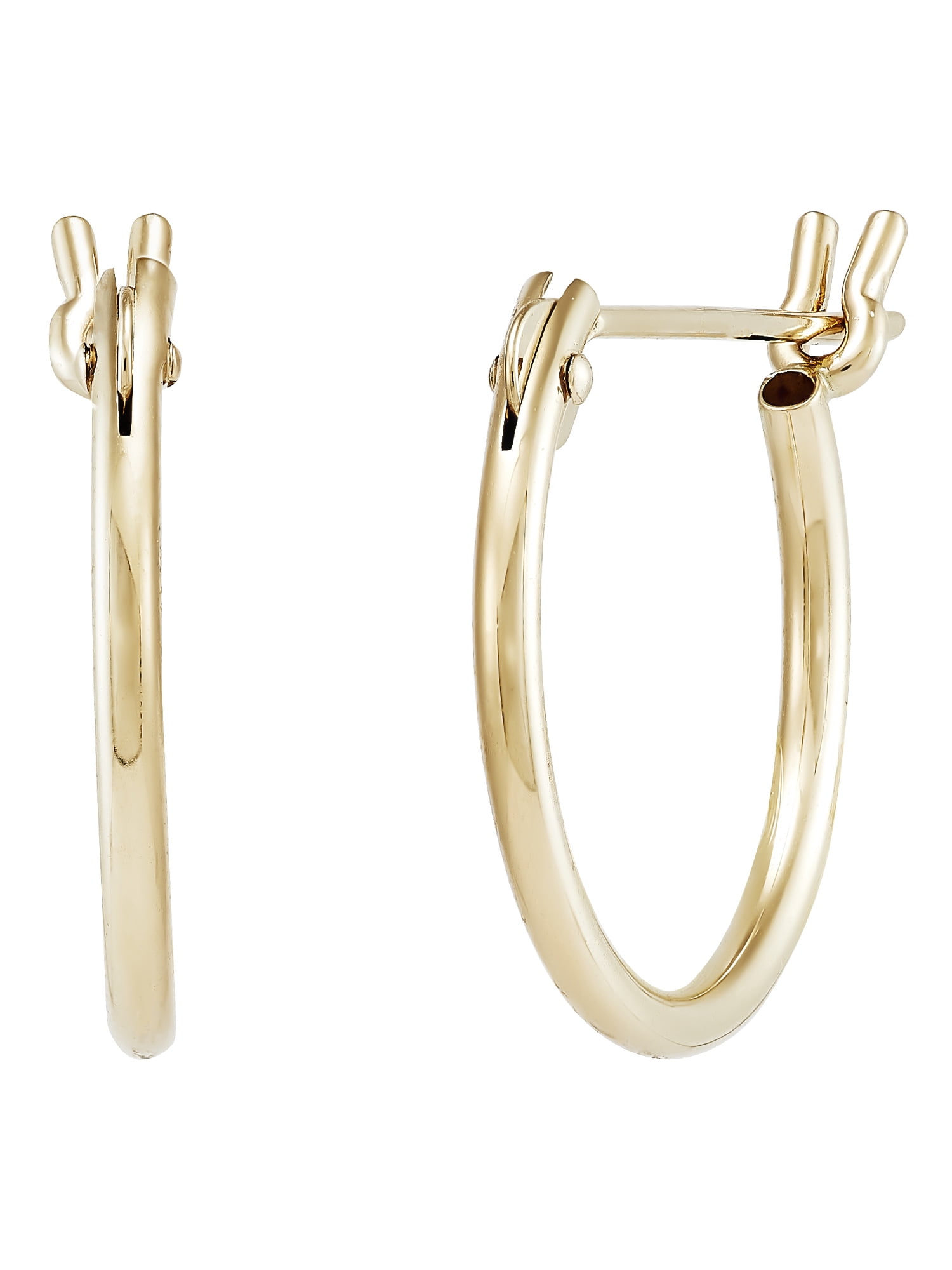 Brilliance Fine Jewelry 10K Yellow Gold 12MM Hollow Round Snap Hoops 10K Earrings