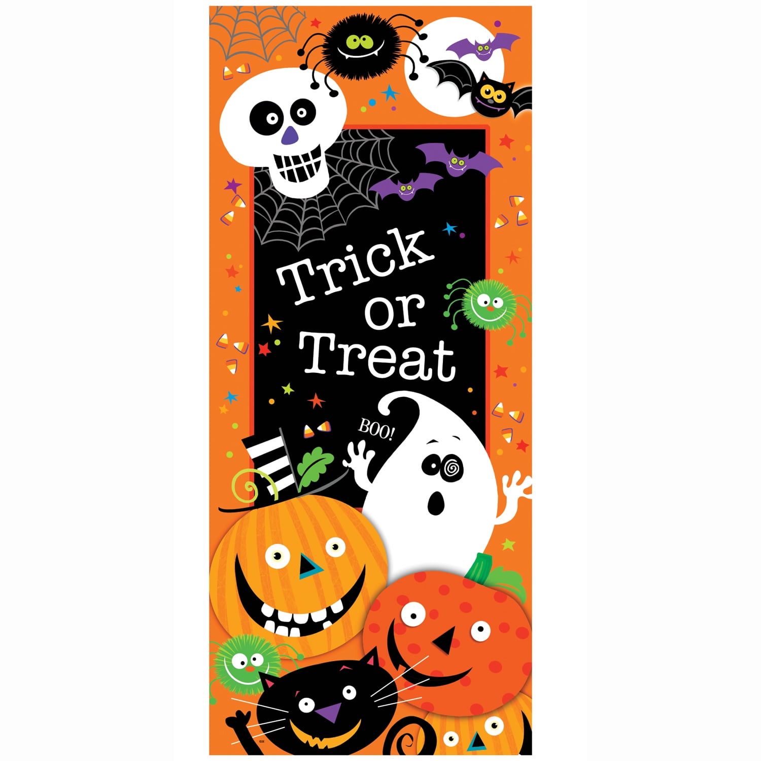 Halloween Door Decoration pumpkin TRICK or TREAT OUT of CANDY Reversible Sign 