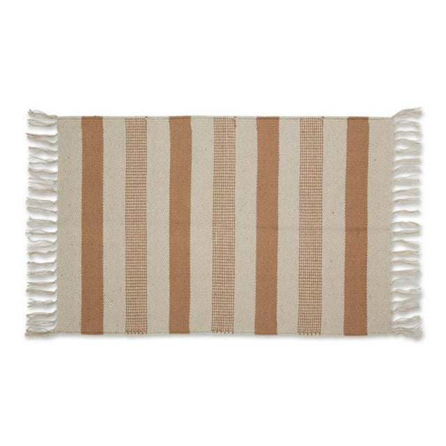 Design Imports CAMZ12637 2 x 3 ft. Hand-Loomed Rug, Stone Combo Stripe