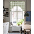 thumbnail image 4 of Sage Green Plaid Swag Valances for Windows, Small Curtains Drapes, Modern Art Checkered Farmhouse Kitchen Window Curtains Over Sink Rod Pocket Window Treatment Valance for Bedroom/Bathroom 56"x36", 4 of 5