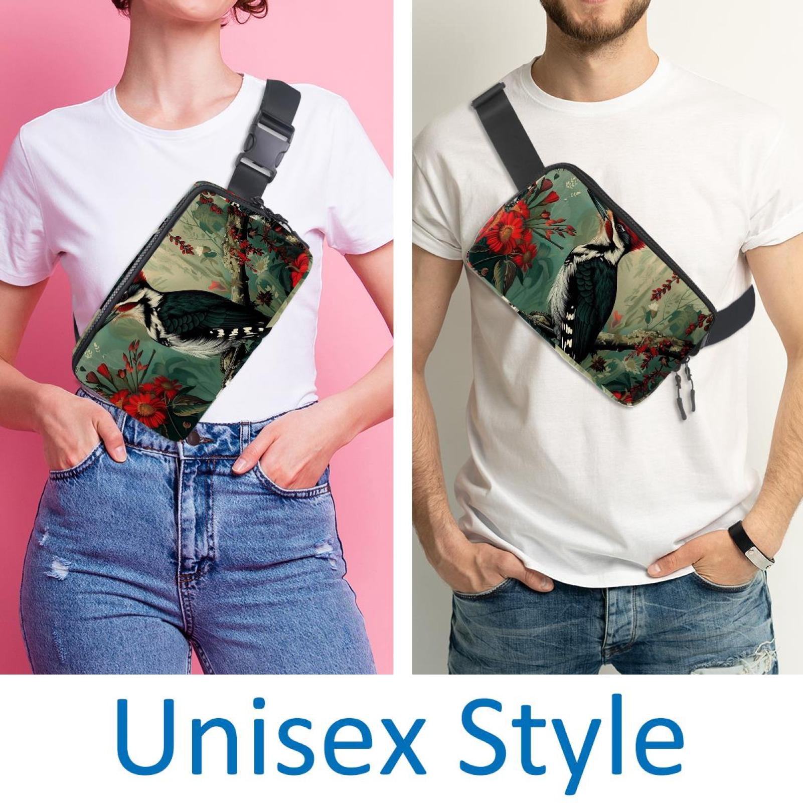 Birds Lightweight Adjustable Sling Bag Waist Pack with Extension Strap Unisex - Ideal for Travel and Outdoor Activities