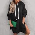 thumbnail image 4 of The Warmy Oversized Hoodie,Casual Oversized Hoodie Dress For Women Pullover Long Sweatshirt Split Hem With Pockets, 4 of 4