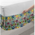 thumbnail image 2 of Fish Bed Skirt, Marine Animals and Plants Coral Reed Jellyfish Seashell Algae Crab Starfish, Elastic Bedskirt Dust Ruffle Wrap Around for Bedding Decor, 4 Sizes, Seafoam Multicolor, by Ambesonne, 2 of 2