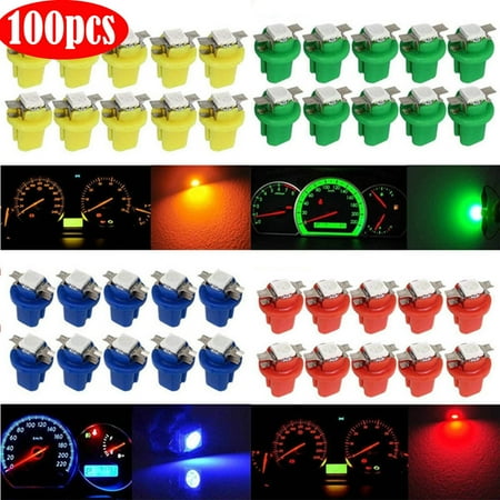 

50pcs T5 LED Instrument Dash Light Bulbs Dashboard Lights T5 LED Instrument Cluster Panel Gauge Dash LED Bulb Light Fits for Corner Parking Side Marker Tail License Lights 12V