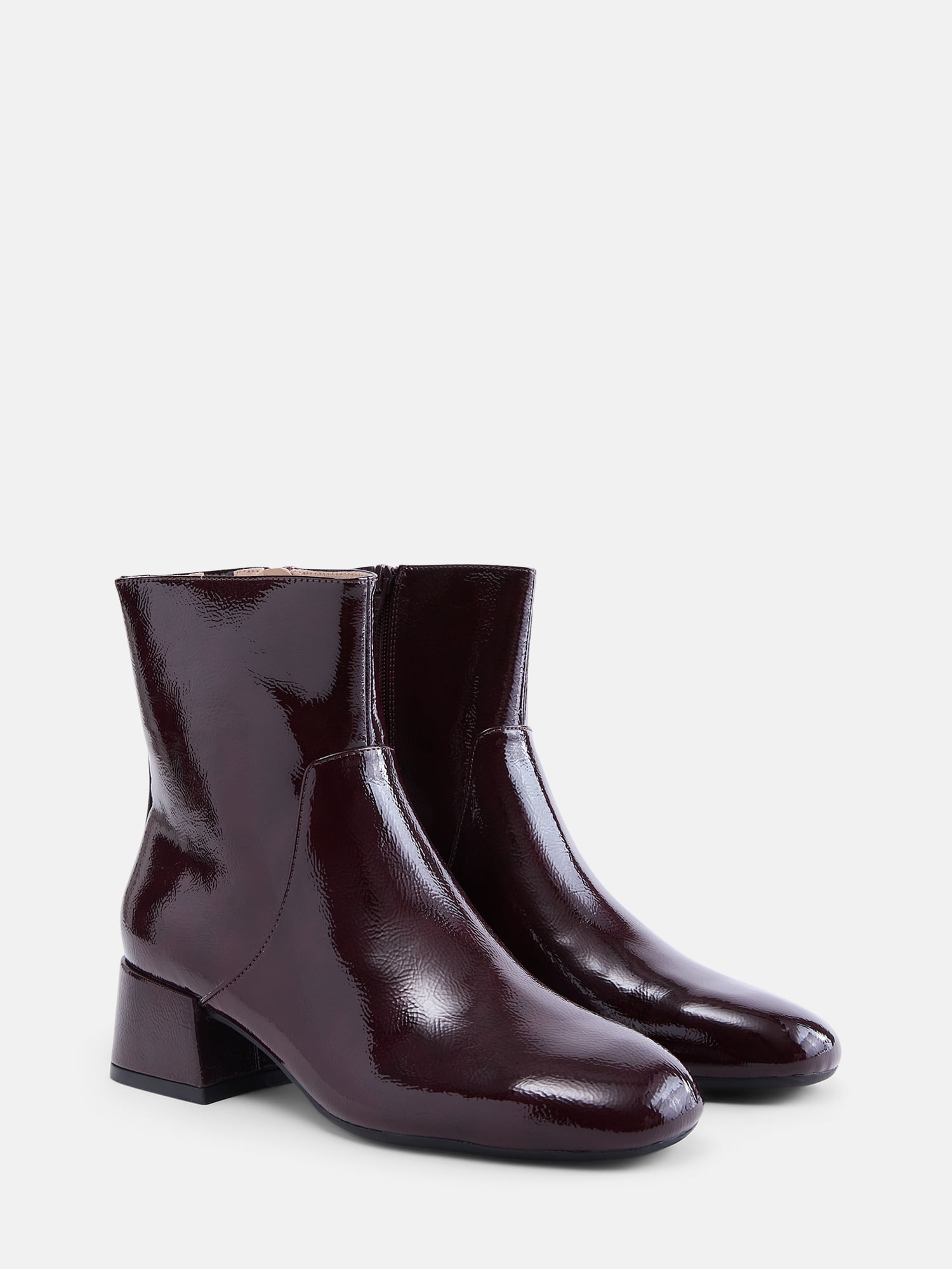Scenario Women's Faux Leather Ankle Booties with Block Heel